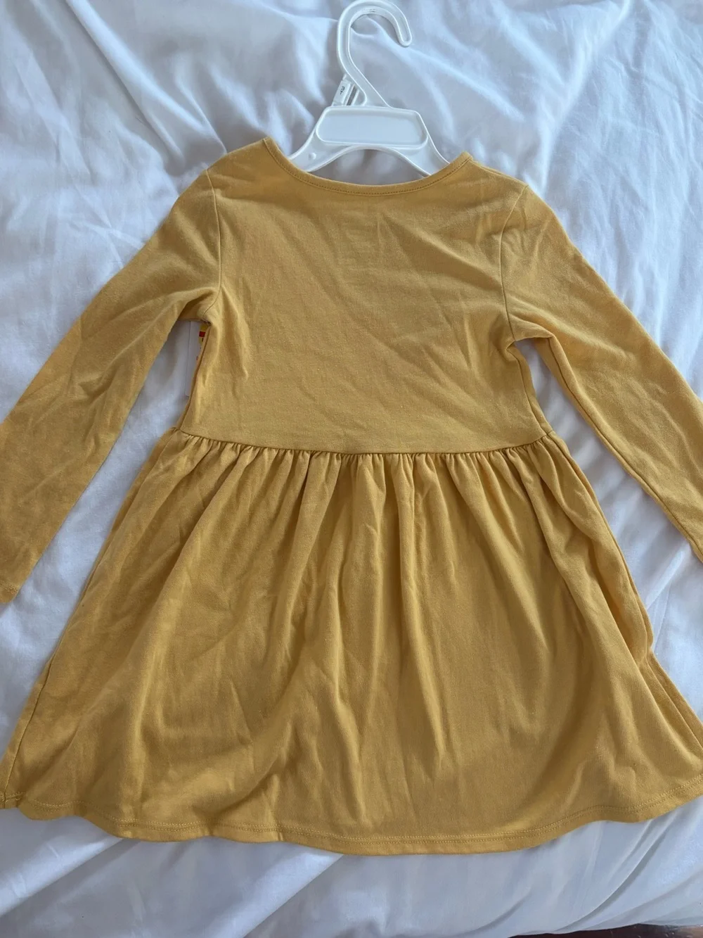 Disney Girls' Yellow Minnie Mouse Long Sleeve Pocket Dress